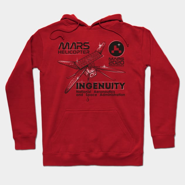 Ingenuity NASA's Mars Helicopter (*for light coloured shirts only*) Hoodie by Rover